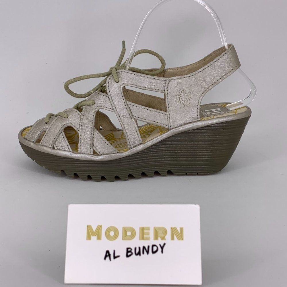 Fly London Womens Wedged Sandals Sz 37